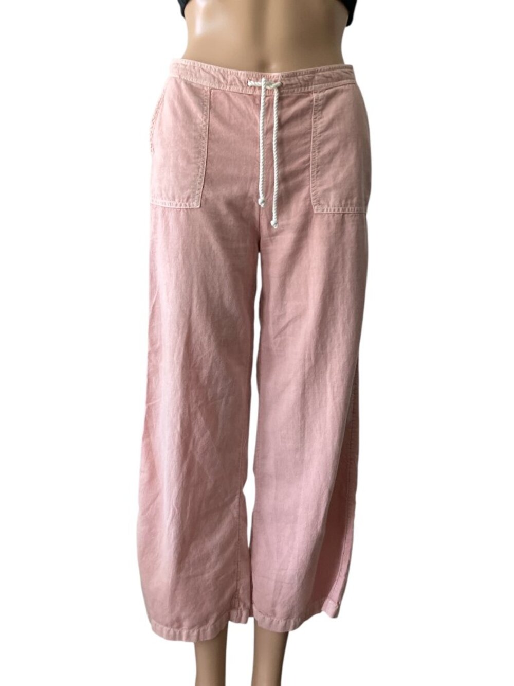 O'Neill Pale Pink Wide Leg Cropped Beachy Pants